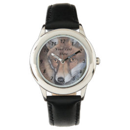 Relógio De Pulso retrato da fauna selvagem da raposa vermelha