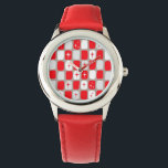 Relógio De Pulso Retro Red Starbursts Kid's Watch<br><div class="desc">Este Retro Red and White Starbursts Kid's Watch é tão adoravelmente uma era espacial que você não conseguirá conter seu entusiasmo. E por que você iria querer? Este meio século de inspiração moderno de 1960 apresenta um fundo de cinza escuro e filas de retângulos perfeitamente imperfeitos em cinzas vermelho, branco...</div>