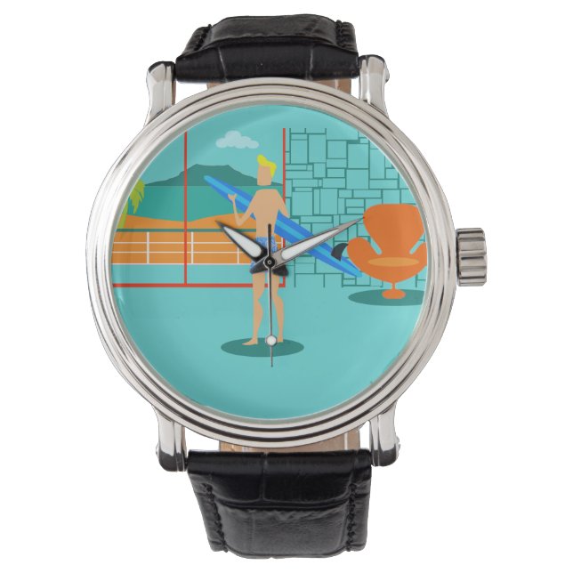 Relógio De Pulso Retro Surfer Dude Men's Watch (Frente)