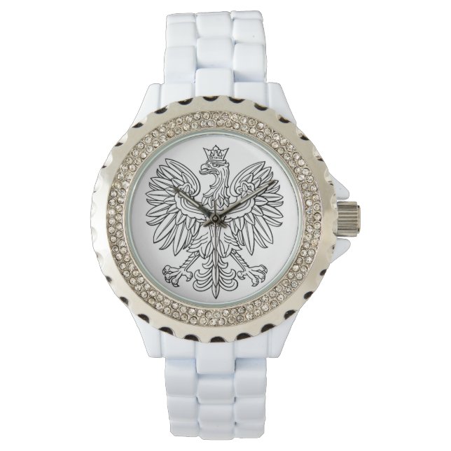Relógio De Pulso Rhinestone White Enamel Watch (Frente)