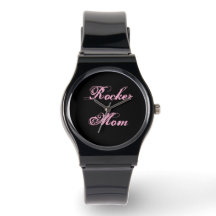Relógio de Pulso Rocker Mãe (Preto e Rosa)