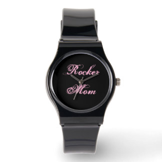 Relógio de Pulso Rocker Mãe (Preto e Rosa)