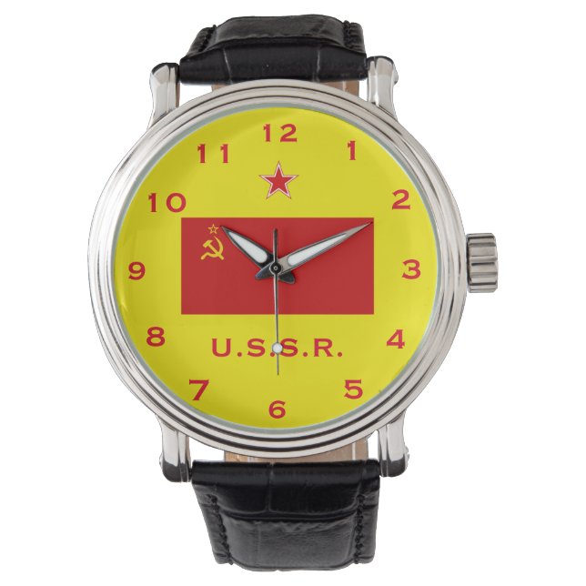 Relógio De Pulso Rússia (URSS) Red Flag Wrist Watch (Frente)