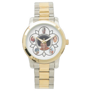Relógio De Pulso Sathya Sai Baba Dourada e Silver Tone Watch