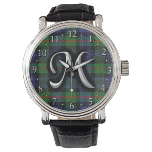 Relógio De Pulso Scottish Clan Murray Monograma Tartan