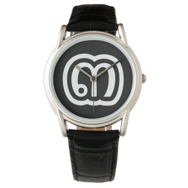 Relógio De Pulso Script Tailandês Número 3 / Três / ๓ (Sam) (Frente)
