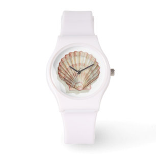 Relógio De Pulso Seashell Rosa e Cream