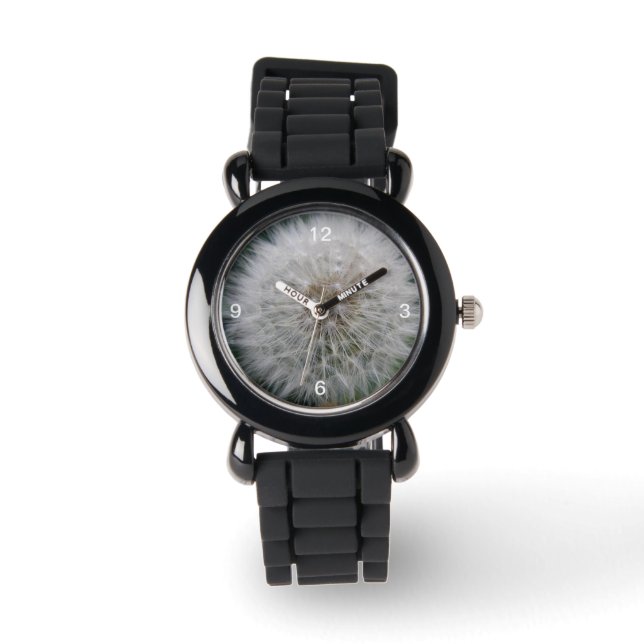 Relógio De Pulso Seeding Dandelion Flower Watch com números (Frente)