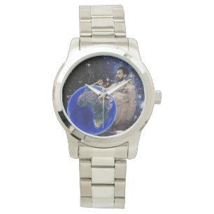 Relógio De Pulso Selassie Rasta Reggae Etiópia Mens Silver Watch