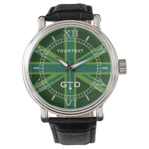 Relógio De Pulso Seletor verde personalizado do estilo da bandeira