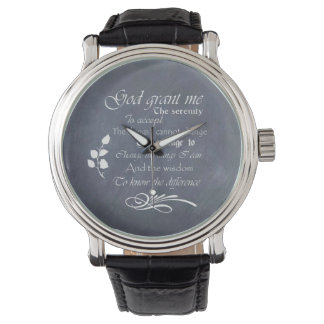 Relógio De Pulso Serenity Prayer Watch, design chalkboard, único