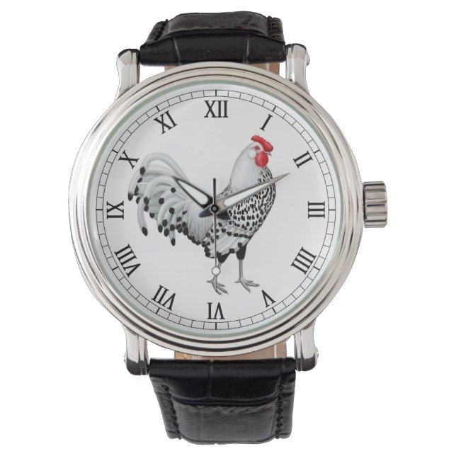 Relógio De Pulso Silver Spangled Hamburg Rooster Watch (Frente)
