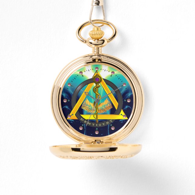 RELÓGIO DE PULSO SÍMBOLO DE DENTISTRAÇÃO DENTISTA ASCLEPIUS (Frente)