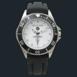 Relógio De Pulso Símbolo do nome personalizado da medicina veteriná<br><div class="desc">Um nome personalizado elegante e um relógio monográfico inicial de sobrenome adaptado aos profissionais veterinários. Todos os elementos desse design personalizável,  simplesmente pressione o botão de personalização.</div>