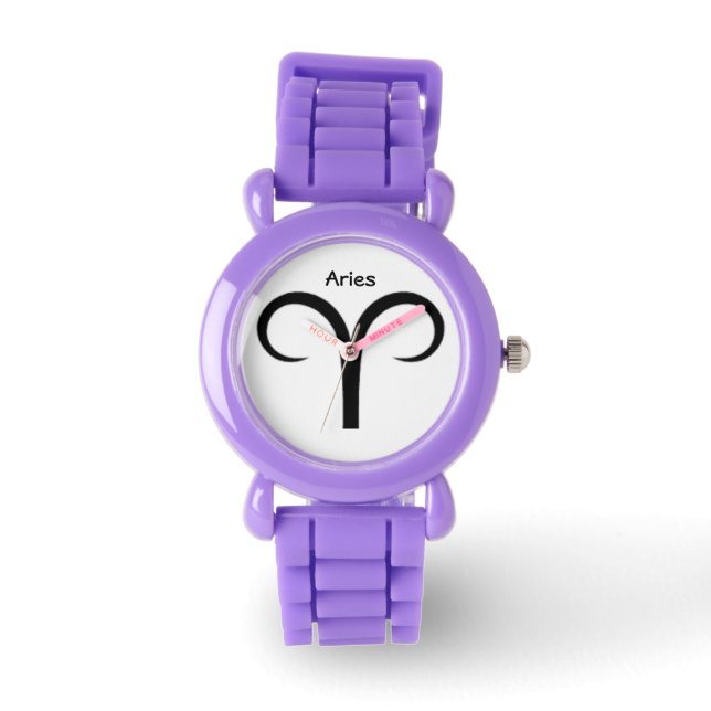 Relógio De Pulso Sinal de Aries do Zodiac Kids Watches. (Frente)