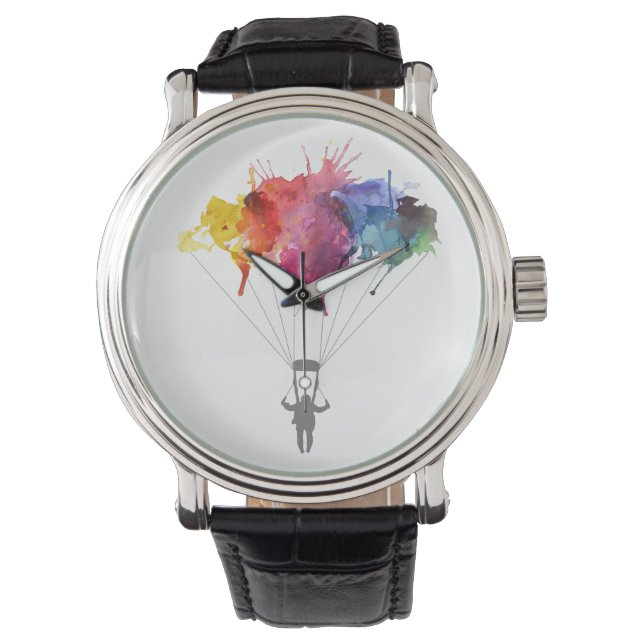 Relógio De Pulso Skydiver, Paraquedas. Skydiving Sport. Paraquedas (Frente)