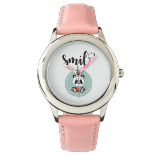 Relógio De Pulso Smile Panda Stainless Steel Kids Watch - Rosa