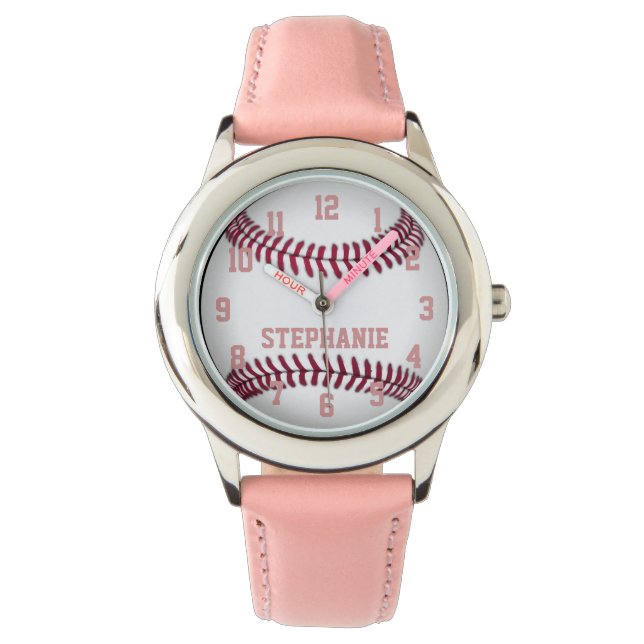 Relógio De Pulso Softball Watch da garota personalizada (Frente)