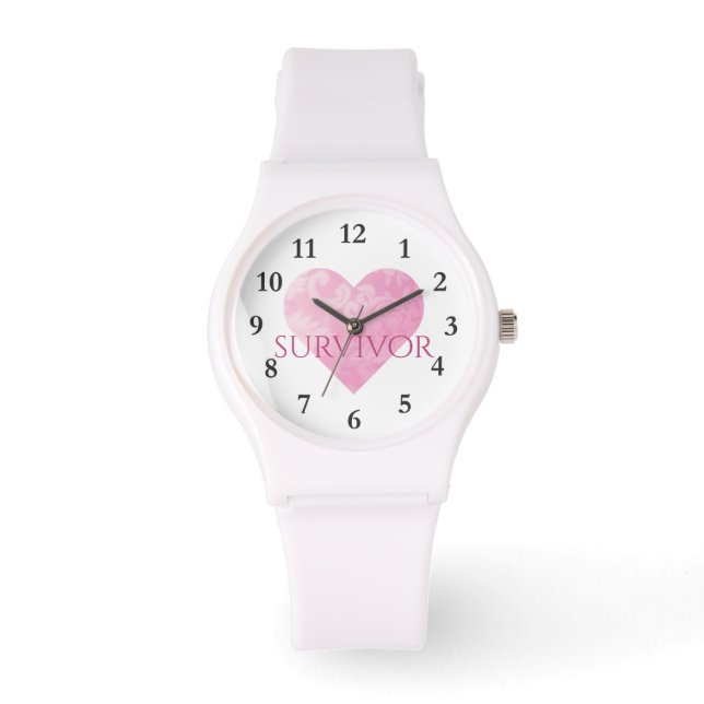Relógio De Pulso Sporty White Silicon Watch, Sobrevivente (Frente)