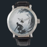 Relógio De Pulso Surfista de Ondas Grandes<br><div class="desc">Projetor para surfistas,  adicione nome/texto personalizado,  se necessário. Imagem ©riverme*2012.</div>