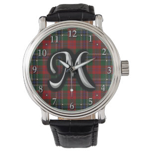 Relógio De Pulso Tartan escocês do monograma de MacLean M do clã