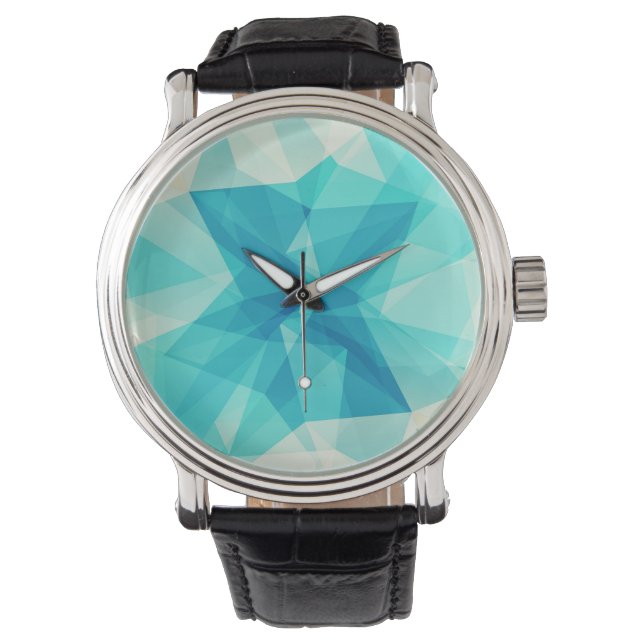 Relógio De Pulso Teal Abstract Design Watch (Frente)