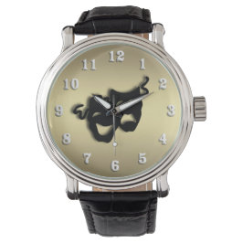 Relógio De Pulso Teatro de Comédia e Tragédia Dourado