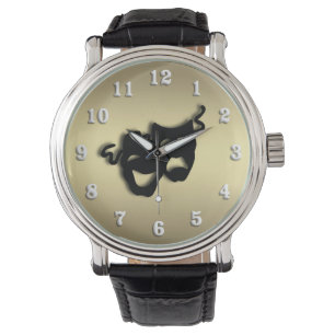 Relógio De Pulso Teatro de Comédia e Tragédia Dourado