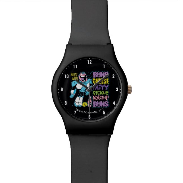 Relógio De Pulso Teen Titans Go! | Cyborg Burger Rap (Detalhe)