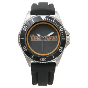 Relógio De Pulso Tennesey Black & Orange Watch