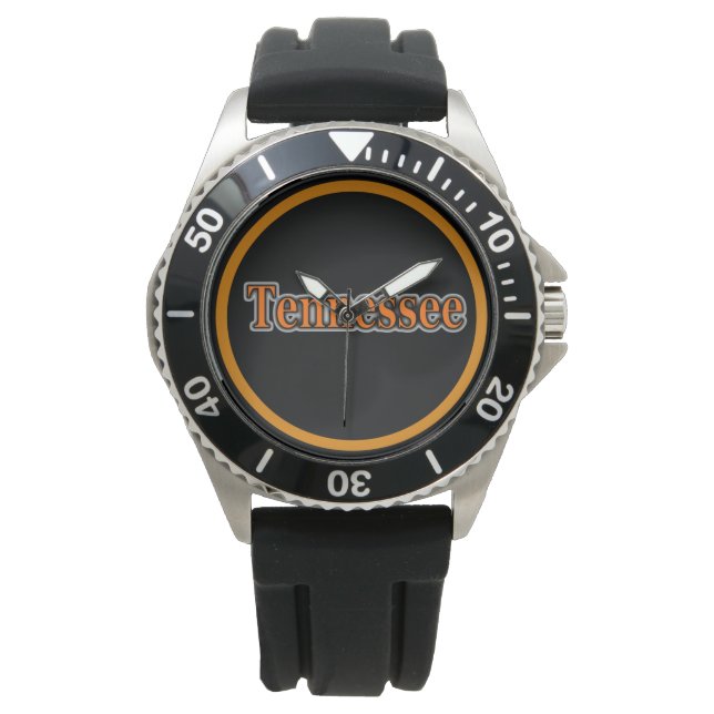 Relógio De Pulso Tennesey Black & Orange Watch (Frente)