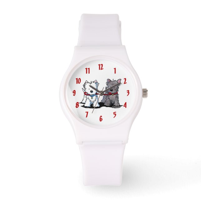 Relógio De Pulso Terrier Walking Buddies Wrist Watch (Frente)