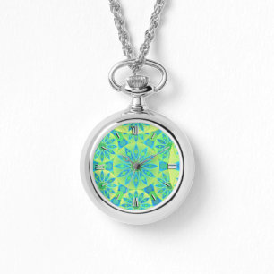Relógio De Pulso Teste padrão da mandala, turquesa, azul, verde
