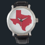 Relógio De Pulso Texas Watch<br><div class="desc">Red State Texas on watch dial</div>