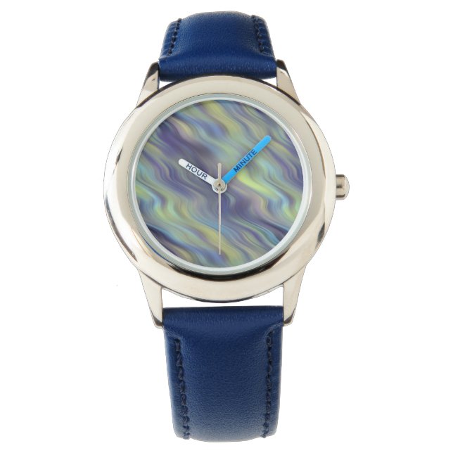 Relógio De Pulso Textura de Lavanda ondulada (Frente)