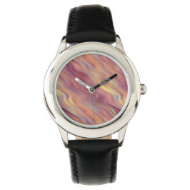 Relógio De Pulso Textura ondulada de Plumeria exótica