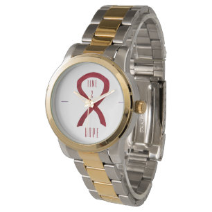 Relógio De Pulso Time 2 Hope Burgundy Awarding Ribbon Wrist Watch