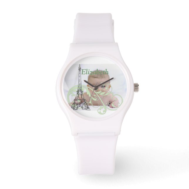 Relógio De Pulso Torre Eiffel e Rolos (Frente)