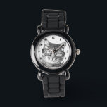 Relógio De Pulso Trendy cat watch para mulheres<br><div class="desc">Trendy cat cuida das mulheres. Gato bonito vestindo óculos nerds. Engraçado ideia de presente para amante de gatos / dono / pessoa.</div>
