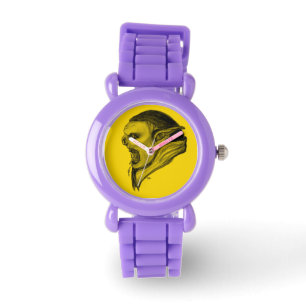 Relógio De Pulso Troll - design preto e amarelo