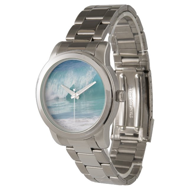 Relógio De Pulso Turquesa Ocean Waves Unisex Watch (Angular)