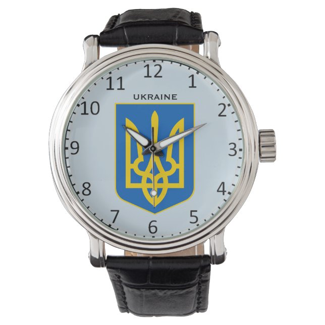 Relógio De Pulso Ucrânia Crest Custom Wristwatch (Frente)