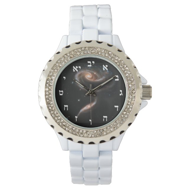 Relógio De Pulso Um Rosa Galático - Numeração Hebraica (Frente)