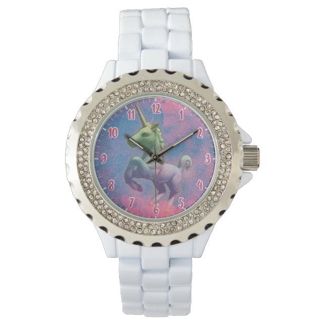Relógio De Pulso Unicórn Wrist Watch (rosa) (Frente)