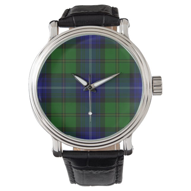 Relógio De Pulso Urquhart tartan Blue xadrez (Frente)