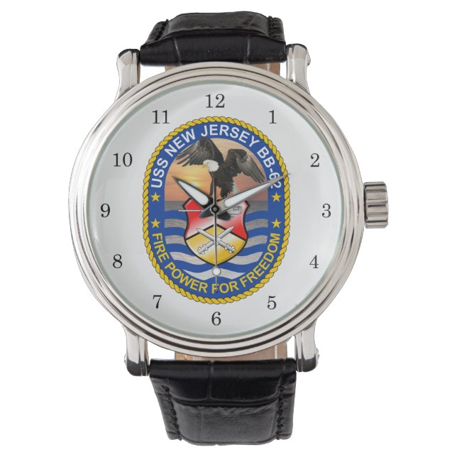 Relógio De Pulso USS New Jersey BB-62 Watch (Frente)
