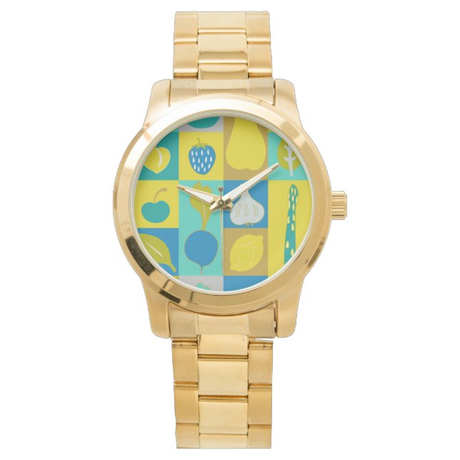 Relógio De Pulso Veggie Blocks I (Frente)