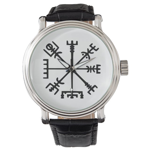 Relógio De Pulso Vegvísir (Viking Compass) (Frente)