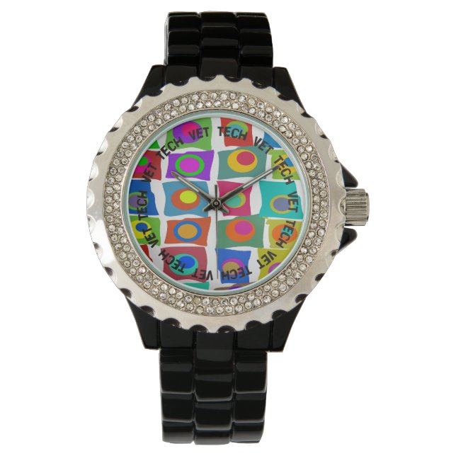 Relógio De Pulso Vet Tech Watch Funky Abstract Design (Frente)