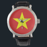 Relógio De Pulso Vietnam Flag Amarelo Star Watch<br><div class="desc">Bandeira vietnamita no estilo de vintage vigie-o. Acessórios correspondentes,  produtos domésticos,  eletrônicos,  produtos de escritório e muito mais... </div>